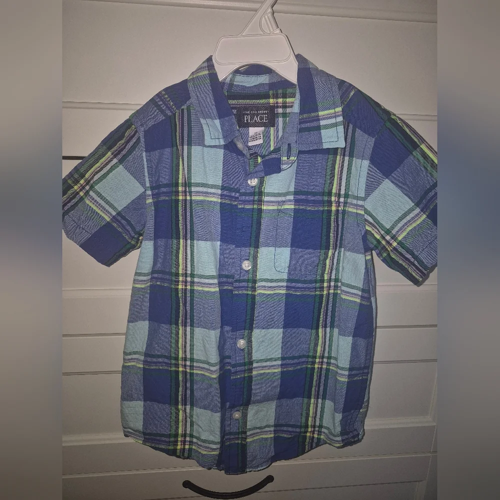 The Children's Place Blue Plaid Kids Shirt